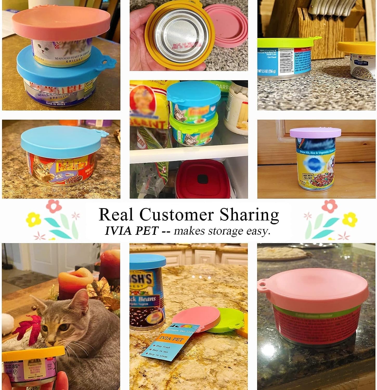 Food Can Lids, Universal BPA Free Silicone Can Lids Covers for Dog and Cat Food, One Can Cap Fit Most Standard Size Canned Dog Cat Food