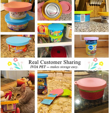 Food Can Lids, Universal BPA Free Silicone Can Lids Covers for Dog and Cat Food, One Can Cap Fit Most Standard Size Canned Dog Cat Food