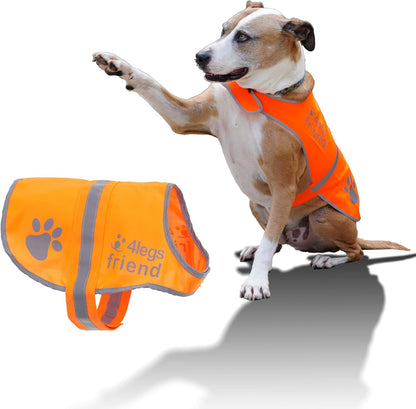 Upgraded Reflective Dog Vest. Hi-Visibility, Fluorescent Blaze Orange Dog Vest Helps Protect Your Best Friend. Safeguard Your PUP from Motorists & Hunting Accidents, on or off Leash by