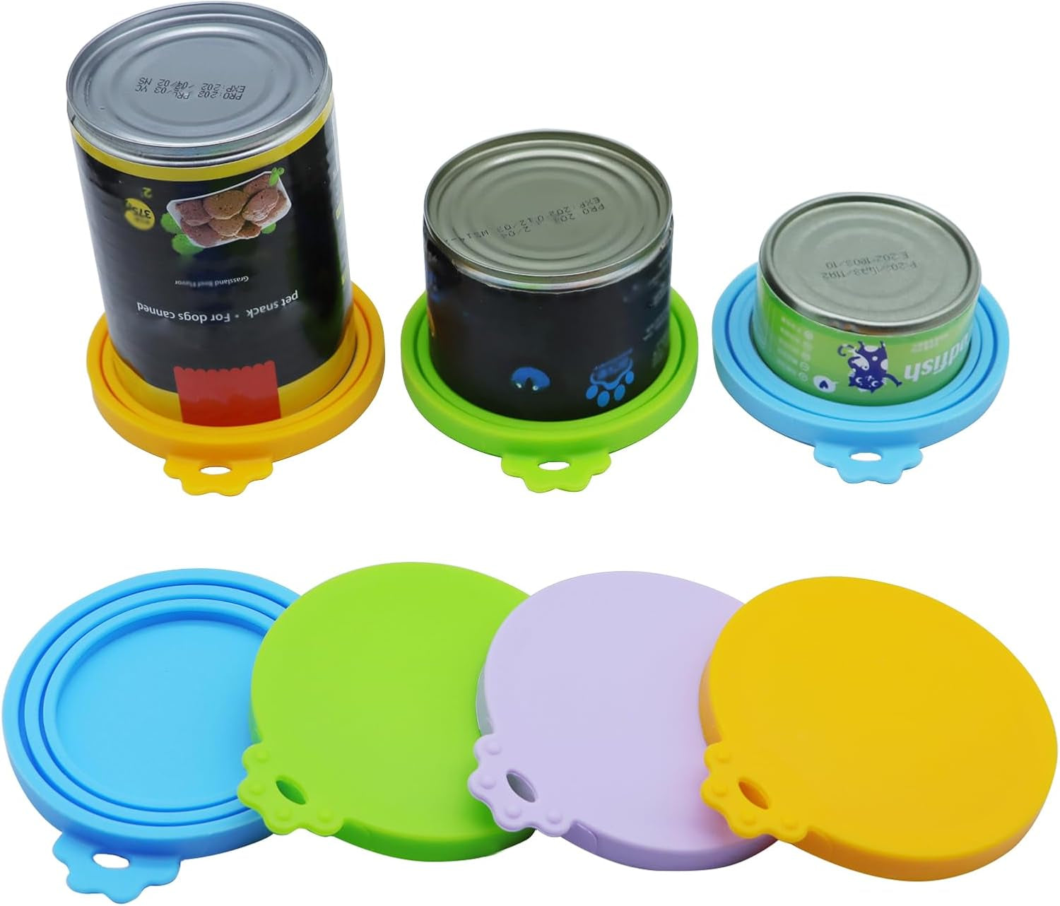 Food Can Lids, Universal BPA Free Silicone Can Lids Covers for Dog and Cat Food, One Can Cap Fit Most Standard Size Canned Dog Cat Food