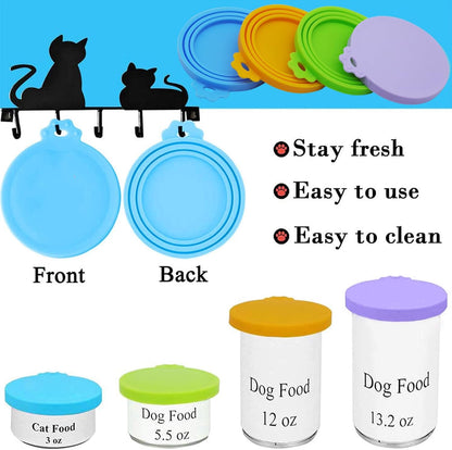 Food Can Lids, Universal BPA Free Silicone Can Lids Covers for Dog and Cat Food, One Can Cap Fit Most Standard Size Canned Dog Cat Food