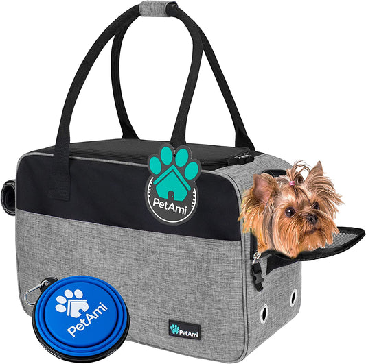 Airline Approved Dog Purse Carrier | Soft-Sided Pet Carrier for Small Dog, Cat, Puppy, Kitten | Portable Stylish Pet Travel Handbag | Ventilated Breathable Mesh, Sherpa Bed